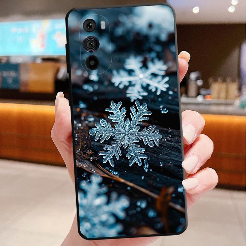 Phone Case For Motorola Edge 50 40 Pro 60 50 40 30 Ultra Neo Fusion Moto G Play G Stylus G Power G Winter Christmas Snowflake