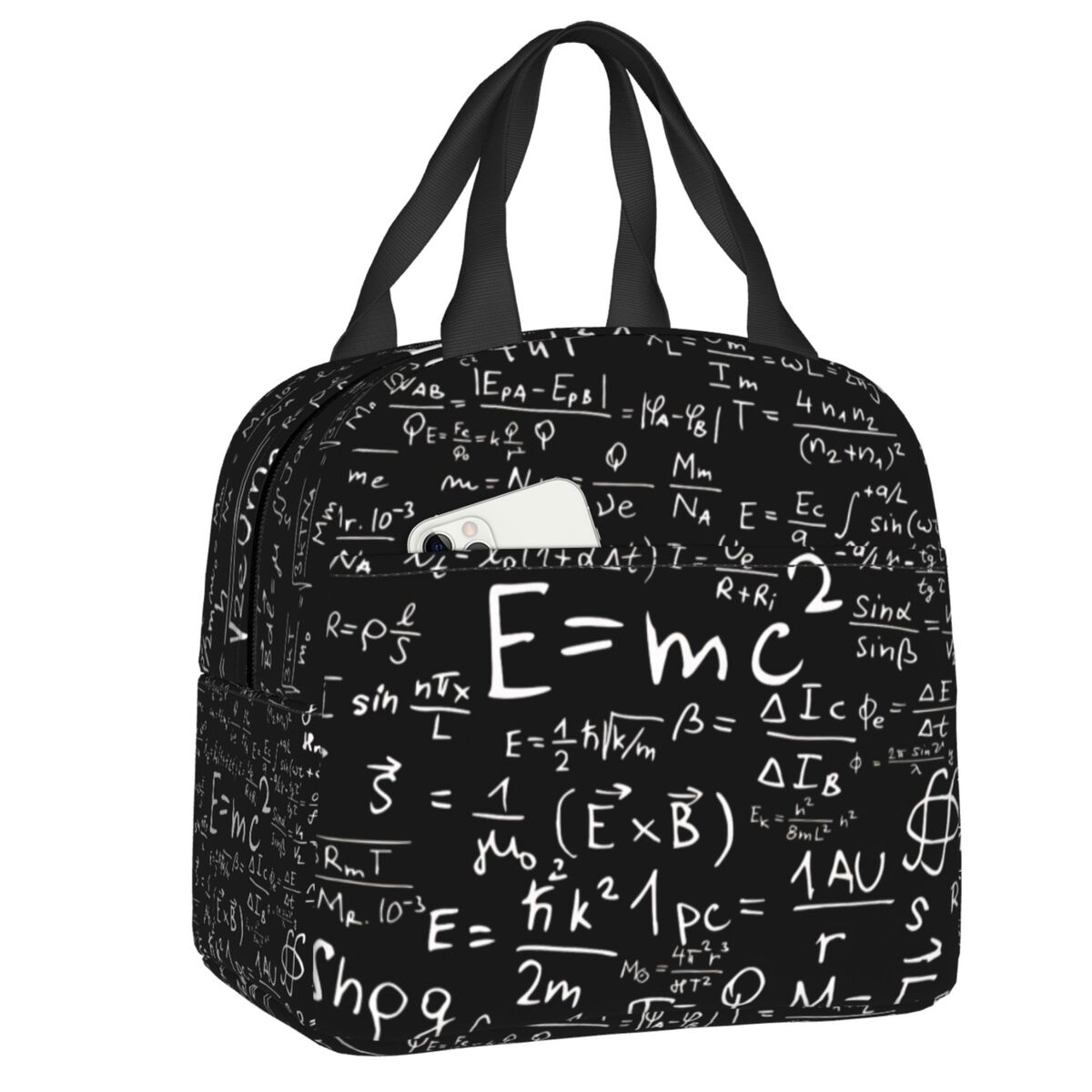 Physical Chemical Biological Sciences Mathematics Portable Lunch Boxes Multifunction Thermal Cooler Food Insulated Lunch Bag 22x20x13cm