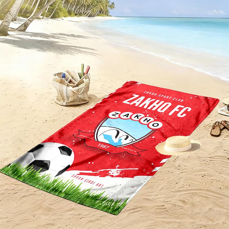 Zakho Sport Club Logo Print Beach Towel, Large Soft Quick Dry Towel for Beach Camping Swimming