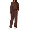 Europe, America and foreign trade 2025 autumn and winter fashion leisure sports suit zipper long-sleeved sweater wide-leg pants two-piece set women