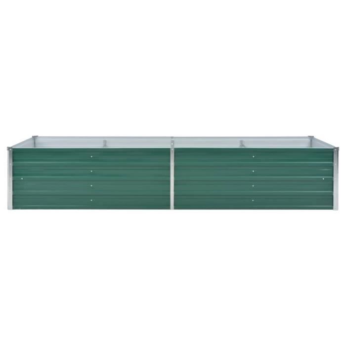 VidaXL Lit surélevé de jardin Acier galvanisé 240x80x45 cm Vert