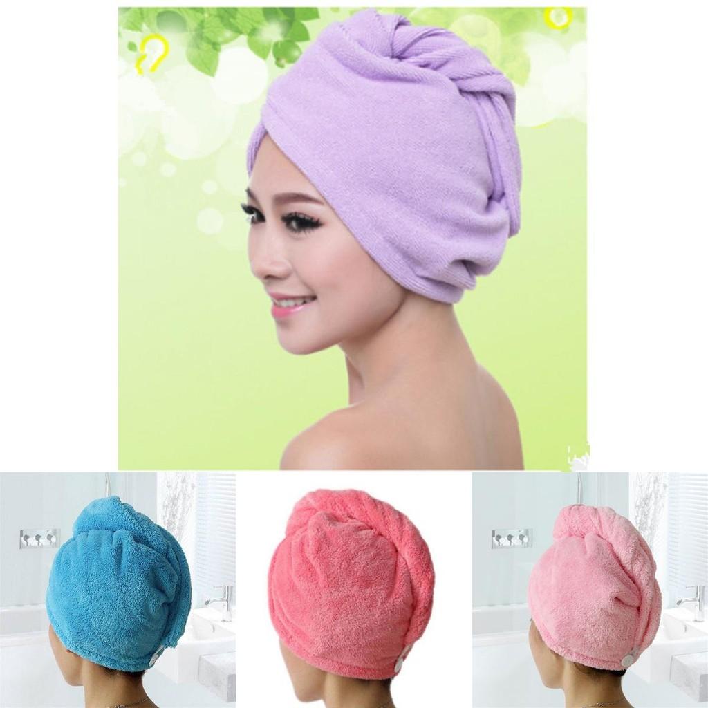 Coral Fleece Hair Towel Cap For Women Fast Dry Absorbent Shower Head Wrap