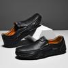 Hollow Hand-stitched Men's Shoes, Outdoor Casual Shoes, One-step Flat-bottomed Leather Shoes, Low-cut Large Size