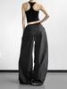 Women's Black Wide-Leg Paratrooper Pants - 2026 Spring Casual Outdoor Fashion
