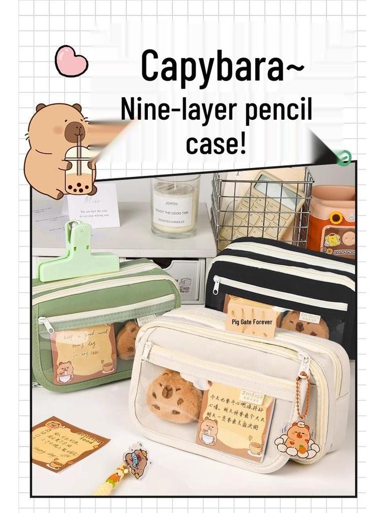 Penál Kapybara – Velký, vysoce hodnotný stacionární box pro dívky ze základní a střední školy