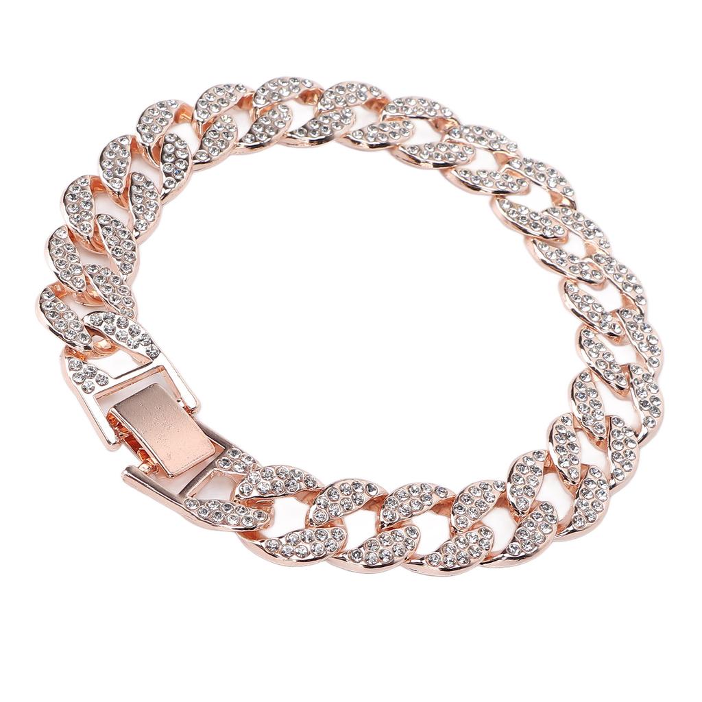 10 tommer cubansk lenke kjede mote langvarig fargebevaring murstein hip hop armbånd roségull