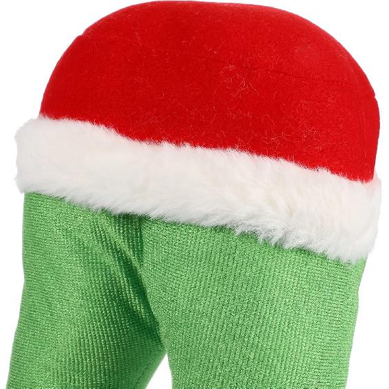 Elf Legs for Christmas Decorations Stuffed Elf Legs Ornament Green Elf Legs Pick Christmas Tree Mantel Wreaths Car Party Decoration