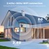 Three Lens Security Camera Outdoor, Outside Cameras for Home Security with Cord, IP66 Waterproof, AI Tracking, Light Alarm, Color Night, 2-Way Talk