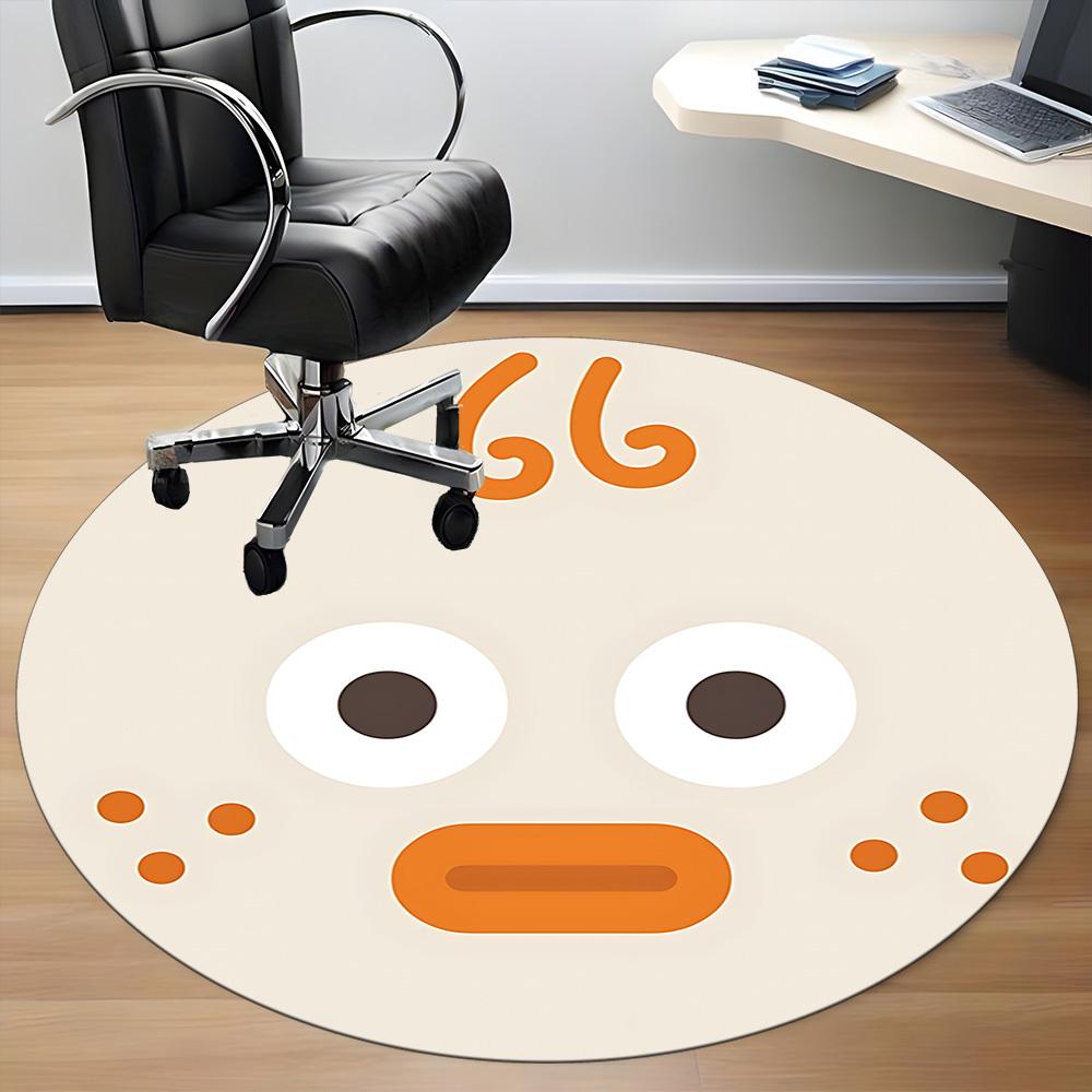 1pc Duck Face Office Round Rug, Non-slip, Soft and Durable Office Rug for Interior Decoration, Perfect for Office, Beautiful Decoration Yy260312036
