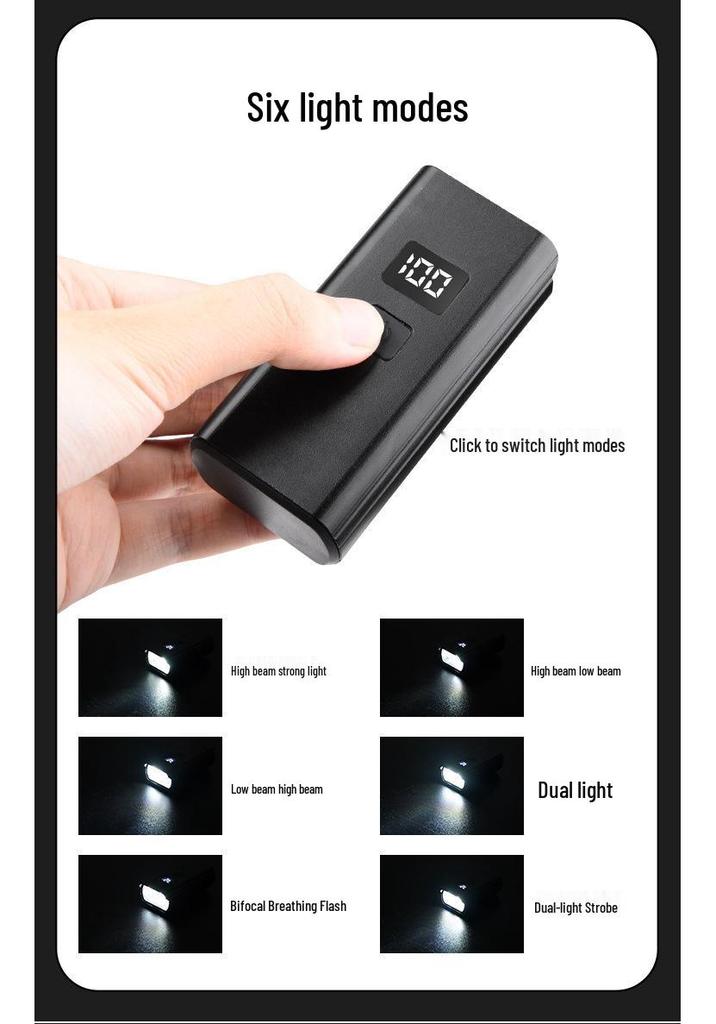 New High-Brightness Aluminum Bicycle Headlight: Waterproof Digital Display Cycling Light for Mountain Bikes