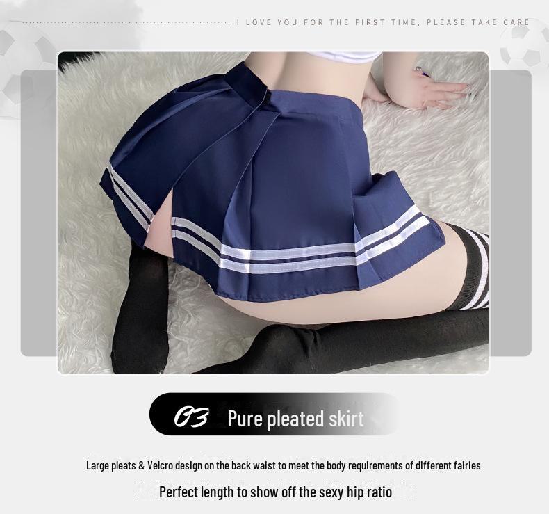 Manyan Sexy JK Uniform Suit: Split Short-Sleeved Pleated Skirt with Bow