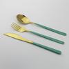 16Pcs Green Gold Dinnerware Set 304 Stainless Steel Cutlery Set Knives Forks Spoons Dinner Set Kitchen Tableware Silverware Set