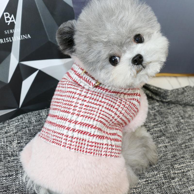 Pet Traction Vest Dog Plaid Autumn and Winter Coat Teddy Yorkshire Small Dog Cat Coat Puppy Clothes Dogs Vest