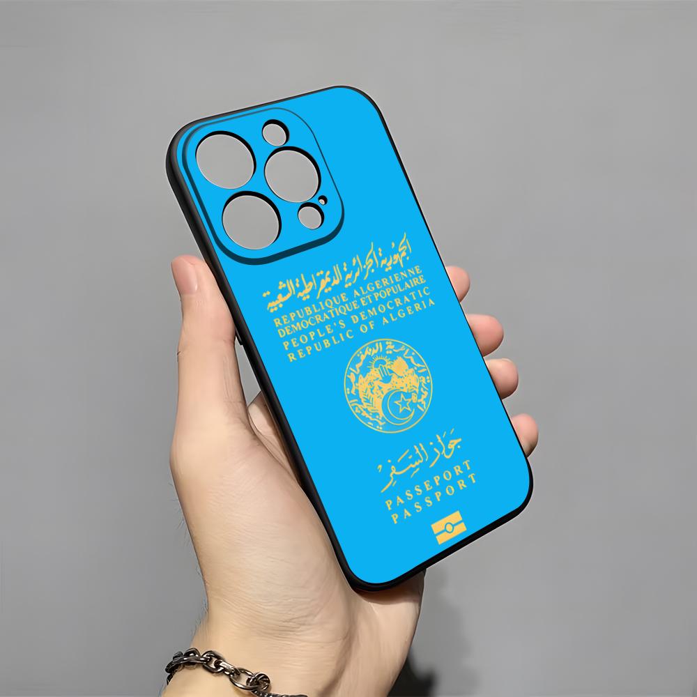 Algeria Passport Phone Case For IPhone 17 Pro Max 16 15 14 Pro Max 13 11 X Xs Xr 8 7Plus Silicone Cover