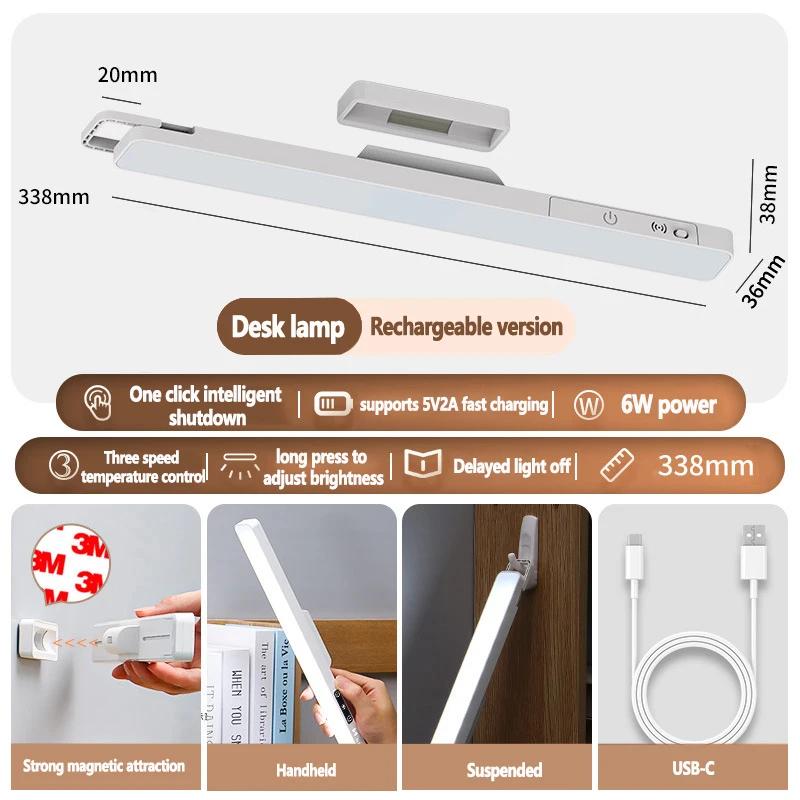 Modern LED Makeup Mirror Light with 3 Color Modes USB Rechargeable Cabinet Light for Makeup Mirror Bedroom Dressing Table