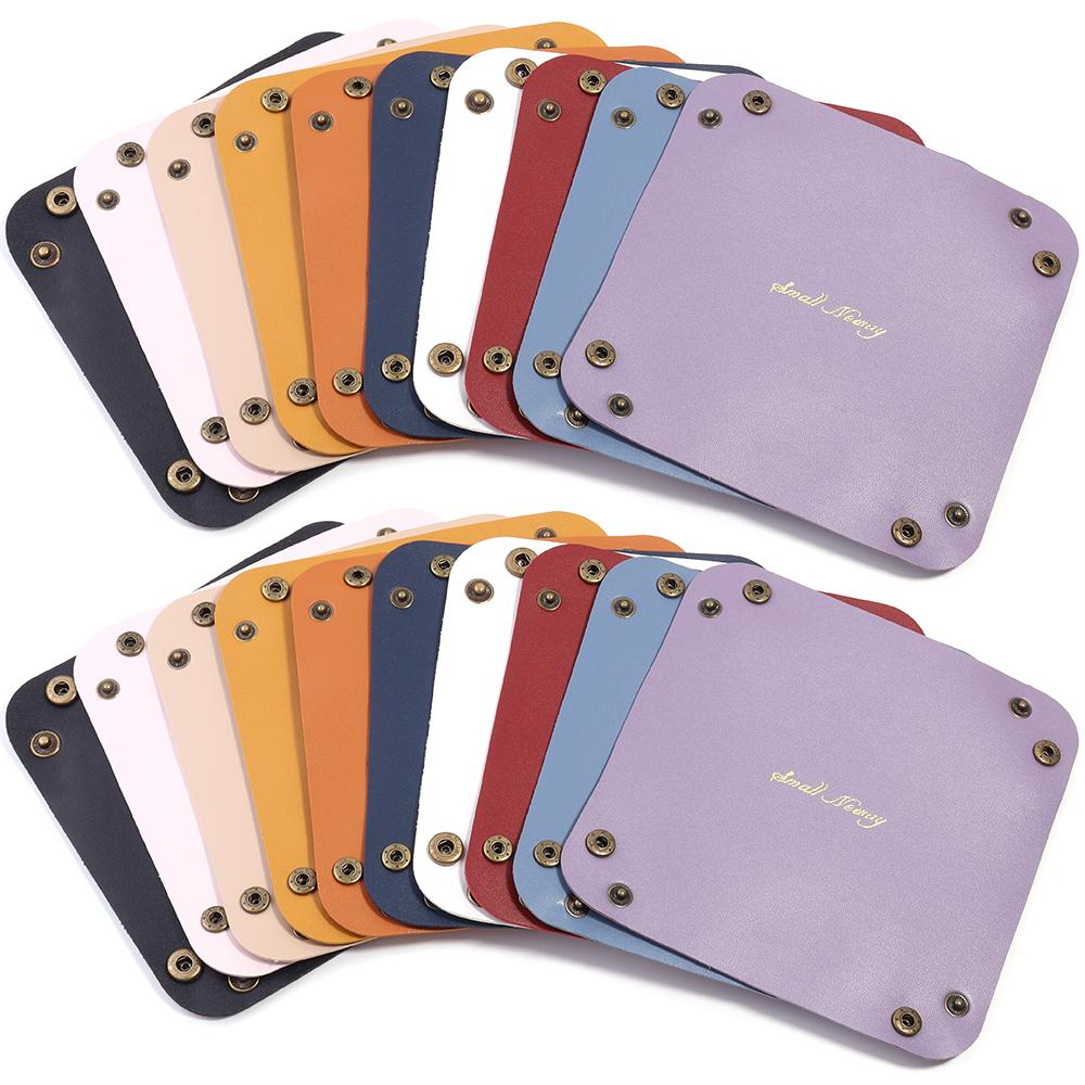 Nordic PU Leather Storage Box Desktop Storage Tray For Home Stuff Cosmetic Jewelry Key Storage Basket Folding Table Organizer