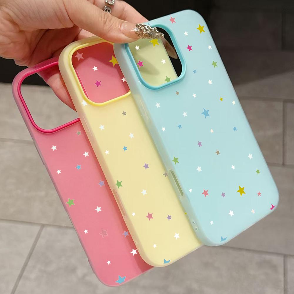 Luxury Candy Color Cute Star Phone Case for Redmi Note 12S 10 11 12 13 14 Pro Plus 5G Redmi 14C 13C 4G Shockproof Phone Cover