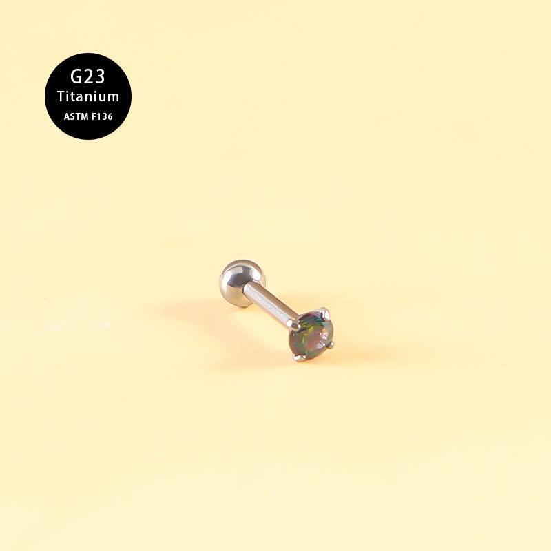 G23 Titanium CZ Zircon Ear Piercing Studs: Threaded, Fashionable Cochlea Jewelry Earrings
