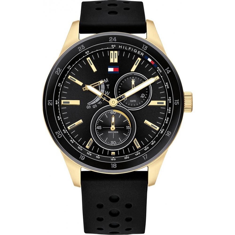 

Tommy Hilfiger Austin Black Silicone/Rubber Strap Men s Quartz Watch 1791636 чёрный