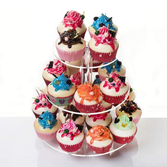 1 Set Cake Stand 3/4 Layers Transparent Round Large Capacity Easy Installation Acrylic Party Cupcake Tower Holder Wedding Supplies