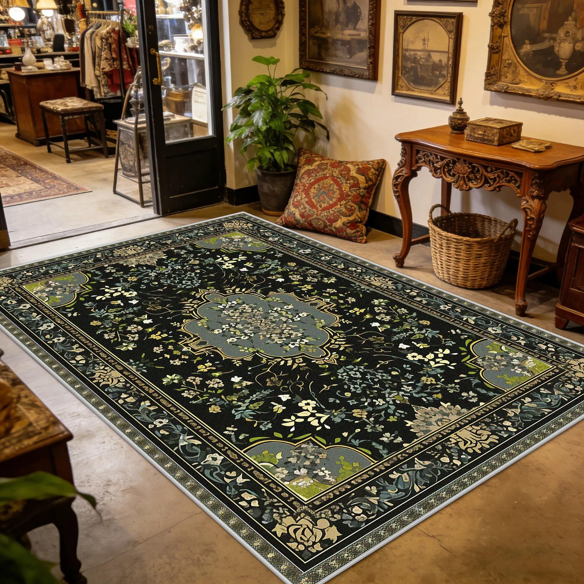 

Luxury Large Area Carpet for Living Room Retro Big Size Sofa Area Rugs Bedroom Cloakroom Mats Washable 40X60cm