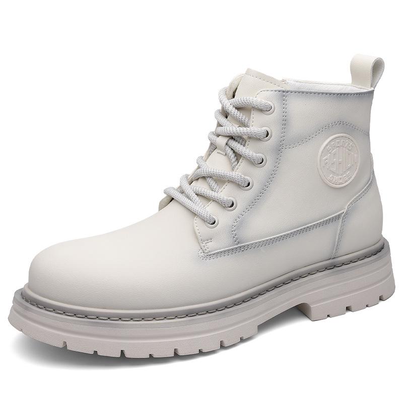 

2025 Autumn/Winter Men s High-Top Leather Martin Boots: Fashionable, Height-Increasing, Casual Motorcycle Workwear. 38