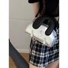 Color Contrast Handbag Female Fashion Cool Silver Shell Bag All Ins Shoulder Bag Crossbody Bag Length 21cm Wide 10cm High 12cm