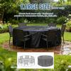 Round Outdoor Furniture Cover with Drawstring Closure, Suitable for Round Dining Table and Chair Outdoor Patio Furniture Cover