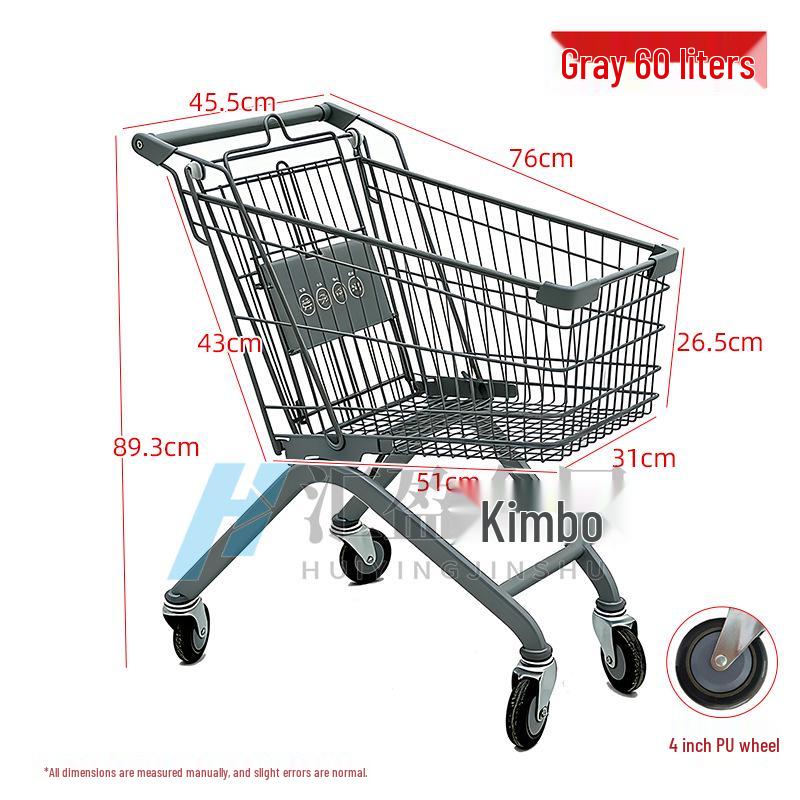 European Herringbone Shopping Cart for Supermarkets and Warehouses