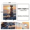 Coastal Ocean Sunset Beach Stone Stack Shower Curtain Waterproof Bathroom Decor Tropical Spa Shower Curtain Print