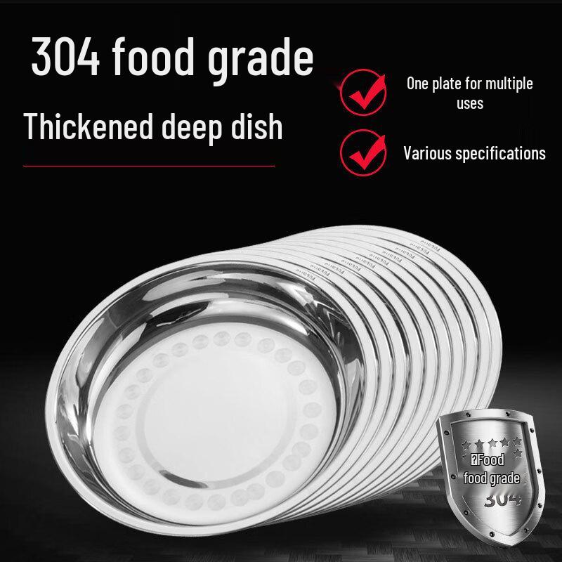 MY 304 Stainless Steel Deep Round Dinner Plate 20CM