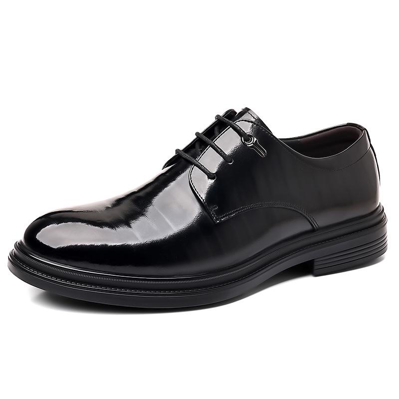 Autumn Cowhide Leather Men s Formal & Casual Lace-up Shoes 41 чёрный