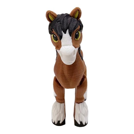 3D Printed Horse Ornament Simulation Pony Fidget Toy with Movable Joints Articulated Animal Model Educational Toy Home Office Decoration
