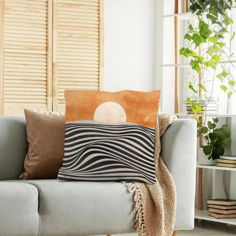 Nordic Abstract Linen Pillowcase Home Sofa Bedside Cushion Pillowcase 45x45cm Home Fashion Art Painting Printed Pillow Case