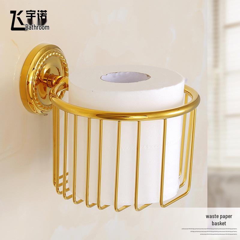 European Style Brass Gold Bathroom Towel Rack Set - Toilet Hardware & Accessories