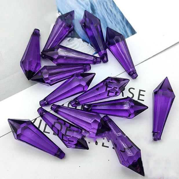 Fashion DIY Colorful Stone 11*33mm 16*50mmJewelry Drop Tip Ice Beads Hanging Beads Acrylic Stone Pendant for Prom Dress