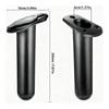 Black ABS Rod Tube Insert for Deck Mount Use, Fishing Accessory with Cap Cover, Top Collar, and Screw-Ready Opening for Rod Storage Use