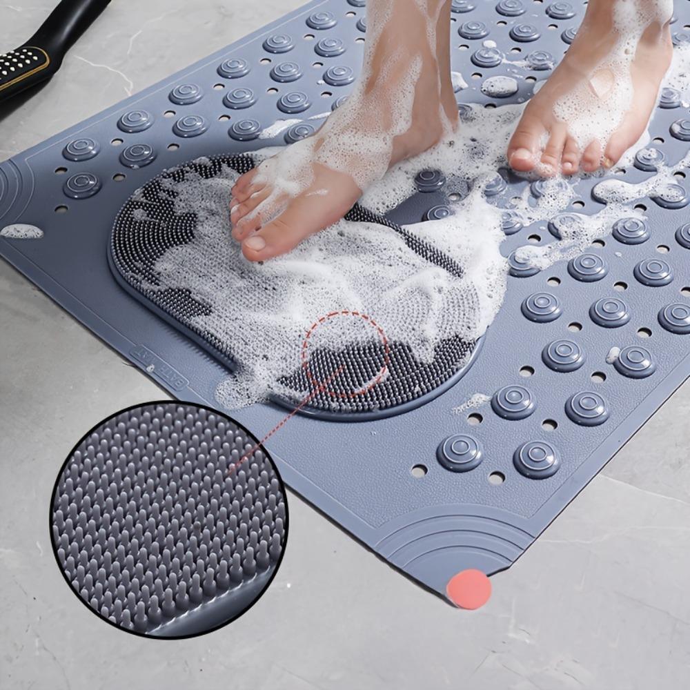 1pc Multiple Colors Available Home Use Bath Mat With Suction Cup Massage Bumps Quick Dry Bathroom Rug Shower Strong Drainage Bat