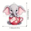 Delightful 2d Elephant Acrylic Christmas Tree Pendant For Decorative Car Accessories Interior