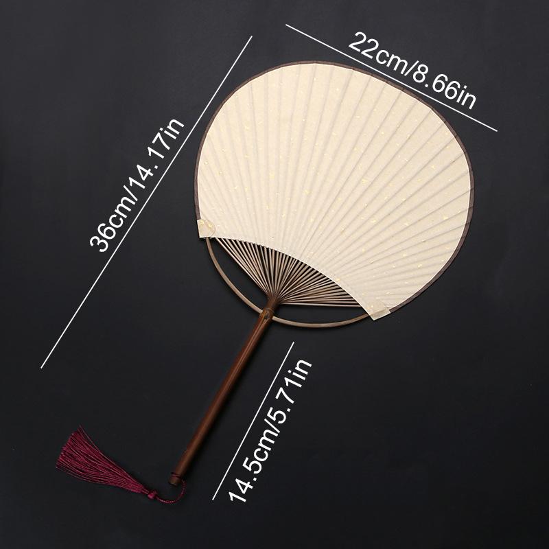 Elegant and Unique Traditional Plain Fan DIY Art Hand Drawn Circular Square High-end Rice Paper