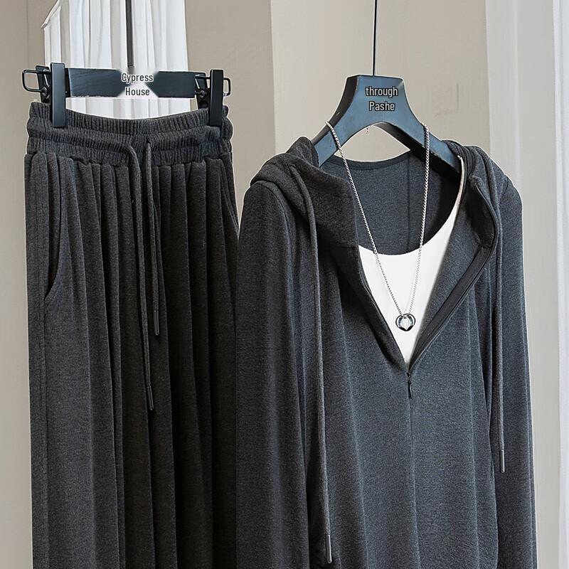 Women's Autumn Fake Two-Piece Top & Pants Set