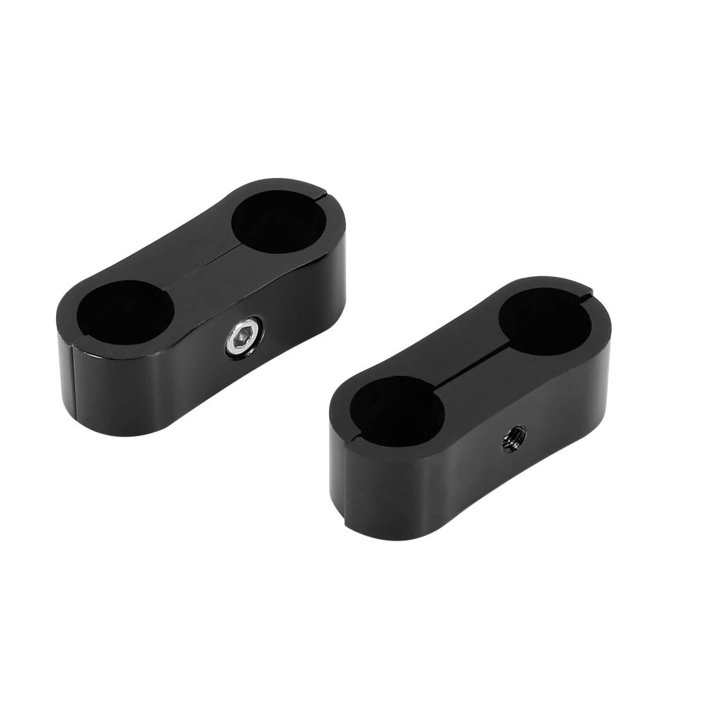 X AUTOHAUX Hose Separator Clamp Hose Clamp Fitting Adapter with Wrench for Car 6 Pieces Black AN4