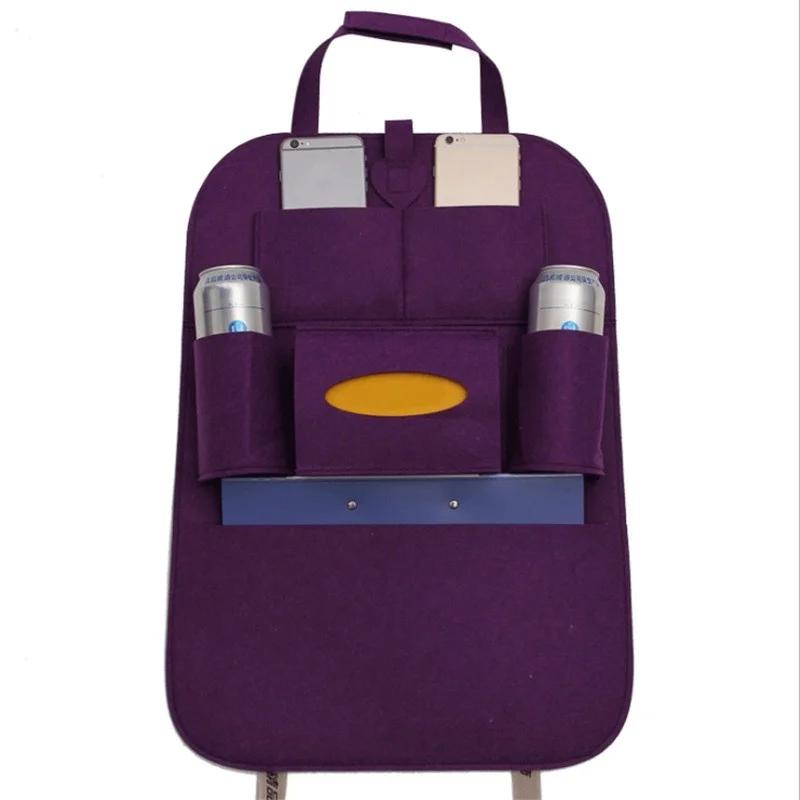 Car Multifunctional Seat Back Storage Box Car Hanging Bag Tissue Box Car Felt  Storage Bag