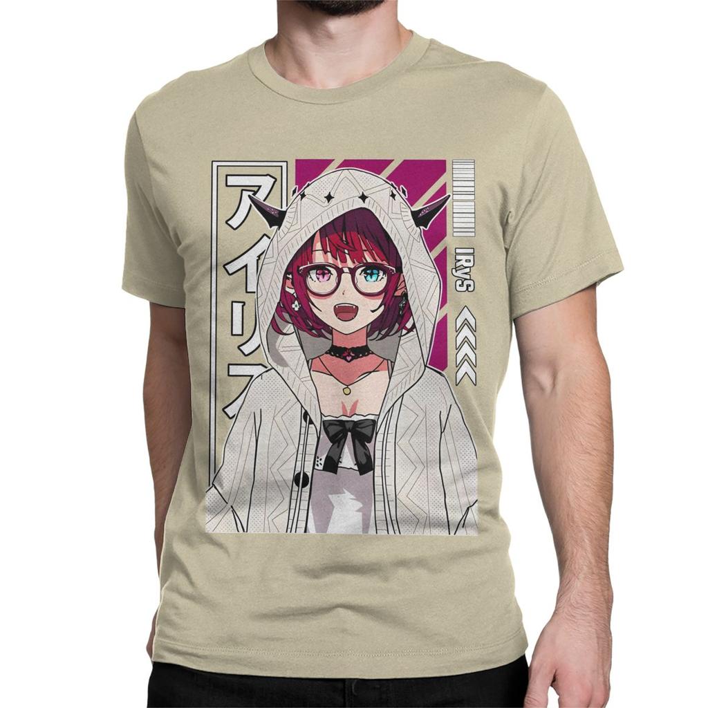 Pánské Dámské IRyS s Kapucí Hololive Tričko Léto Bavlna Topy Móda Krátký Rukáv Kulatý Výstřih Tričko Grafické Potištěné Tričko