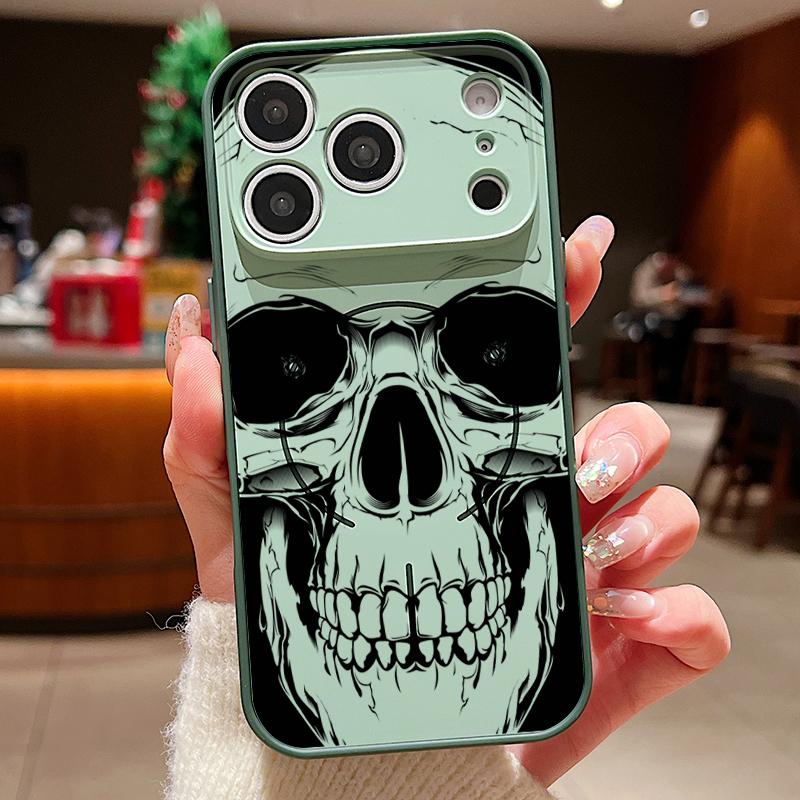 Human Skull Printed Magnetic Phone Case For iPhone 17 Pro Max 16 15 14 13 Pro Max For Magsafe Wireless Charge Hard PC Back Cover