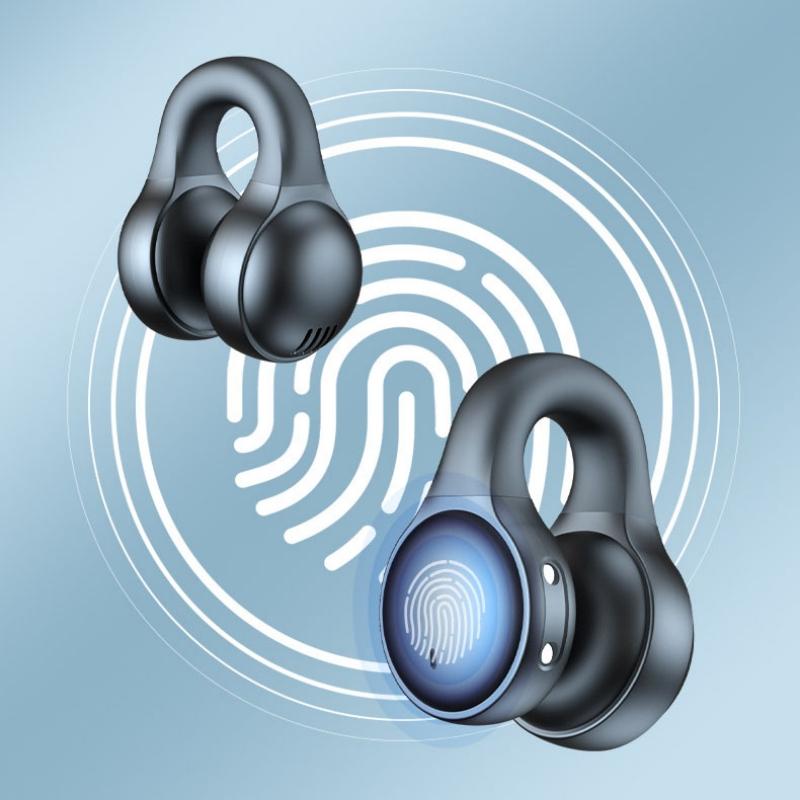 Wireless Bluetooth Earphones Clip-on Noise Reduction Earbuds for Hifi music Power Display headphones Comfort Headsets