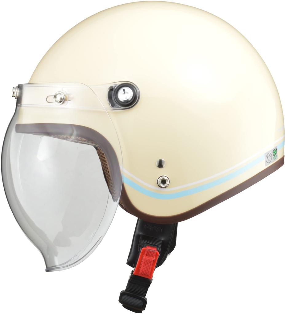 LEAD Industries NOVIA Motorcycle Jet Line Free Size Helmet, Ivory, Women's (55-57cm)