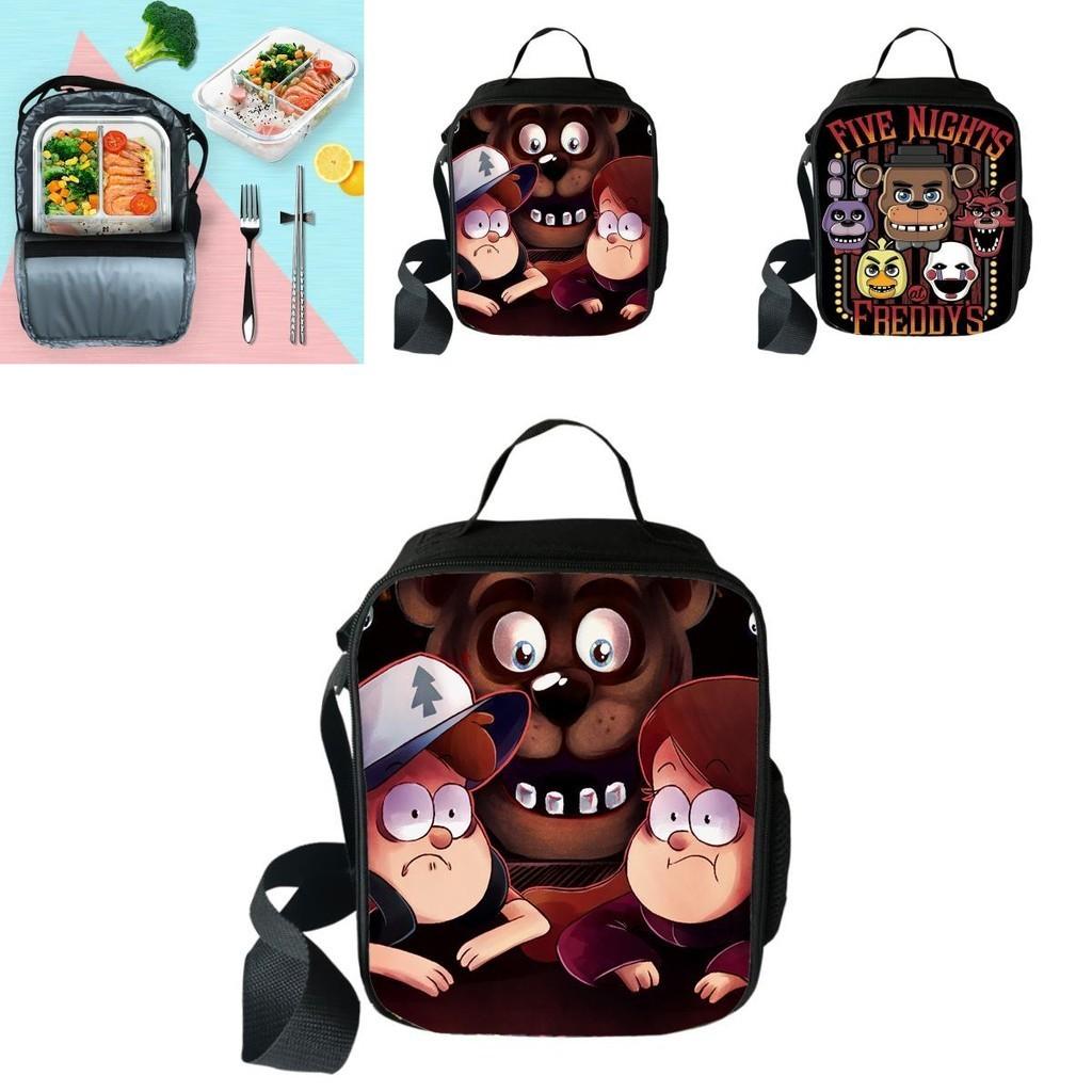 Large Capacity Five Nights At Freddy's 3d Printed Insulated Lunch Bag For Versatile Use