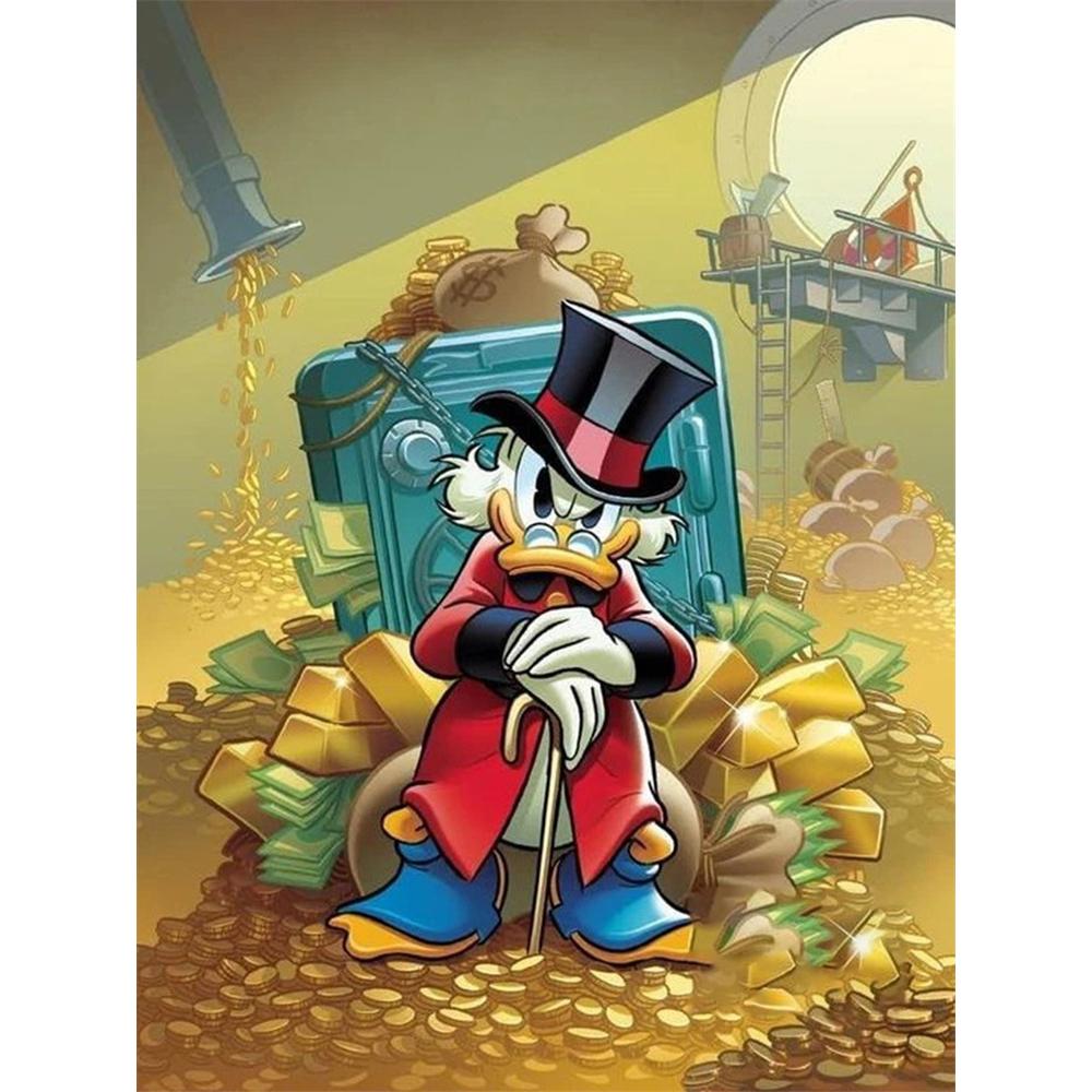 

Disney Diamond Painting Scrooge McDuck The Vault Theme Illustration, Cartoon 5D Diamond Cross Stitch Mosaic Home Decor Gift Round 20x30cm