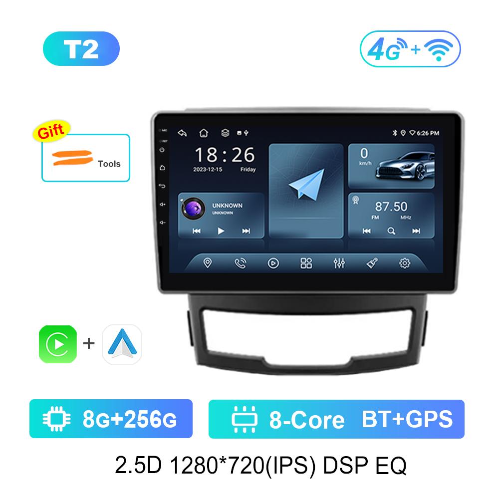 For SsangYong Korando 3 Actyon 2 2010 - 2013 Car Radio Multimedia Player 4G GPS Navigation Carplay Android OS WiFi Touch Screen